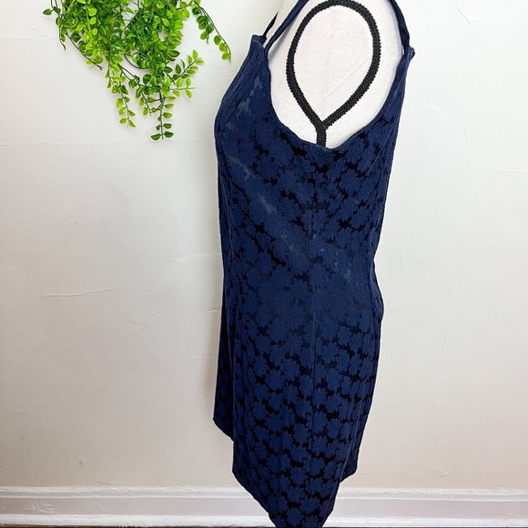 Vintage Triangle City Blue Emobroidered Floral Summer Dress Medium - Picture 5 of 10